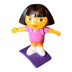 Dora The Explorer Character Wearing Backpack 2.7” Figure Nickelodeon Toy On Base